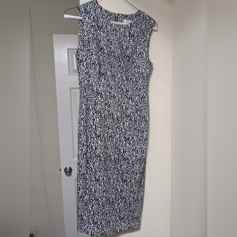 Calvin Klein blue and white dress